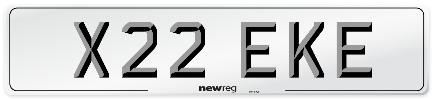 X22 EKE Number Plate from New Reg